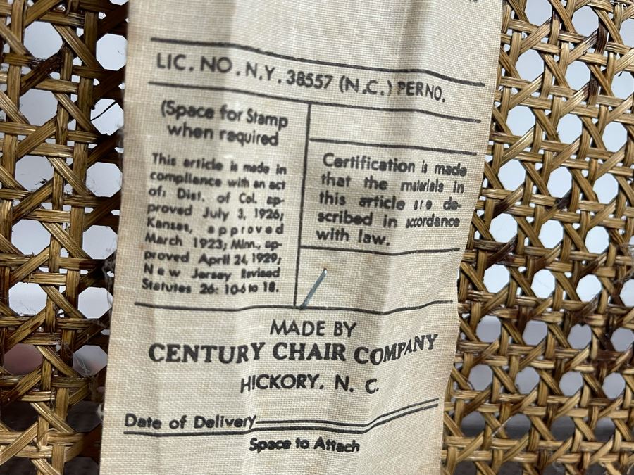 Vintage Century Chair Company Wooden Cane Back / Seat Settee Bench 50W X 19D X 37H [Photo 13]