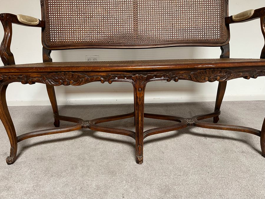 Vintage Century Chair Company Wooden Cane Back / Seat Settee Bench 50W X 19D X 37H [Photo 5]