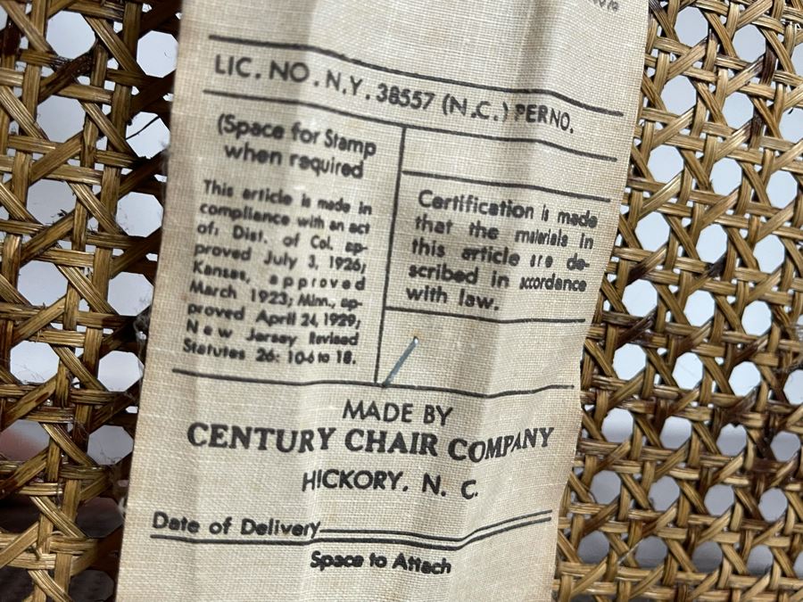 Vintage Century Chair Company Wooden Cane Back / Seat Settee Bench 50W X 19D X 37H [Photo 12]