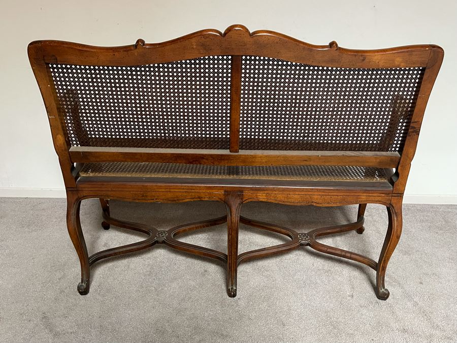 Vintage Century Chair Company Wooden Cane Back / Seat Settee Bench 50W X 19D X 37H [Photo 11]
