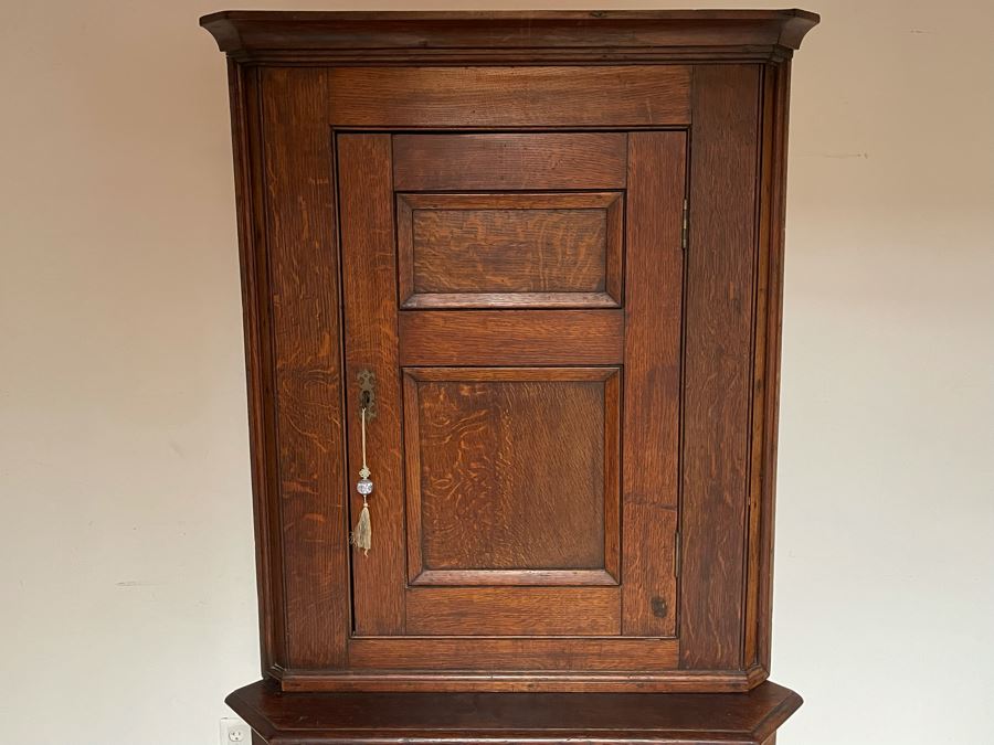 Antique Two-Piece Wooden Corner Cabinet 37W X 23D X 74H [Photo 11]