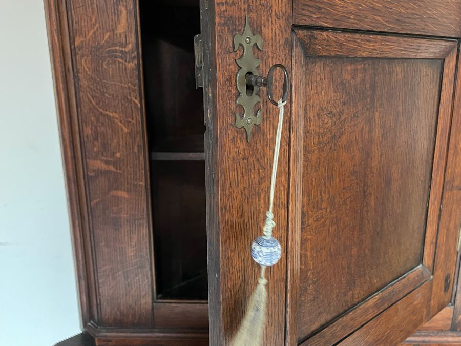 Antique Two-Piece Wooden Corner Cabinet 37W X 23D X 74H [Photo 10]