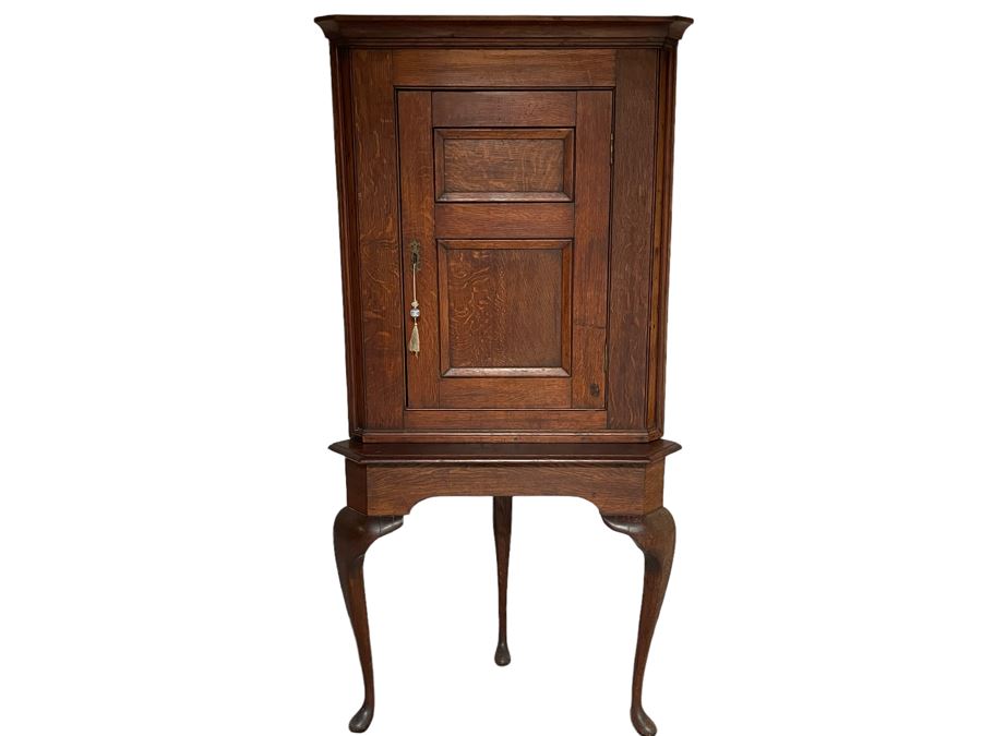 Antique Two-Piece Wooden Corner Cabinet 37W X 23D X 74H [Photo 2]