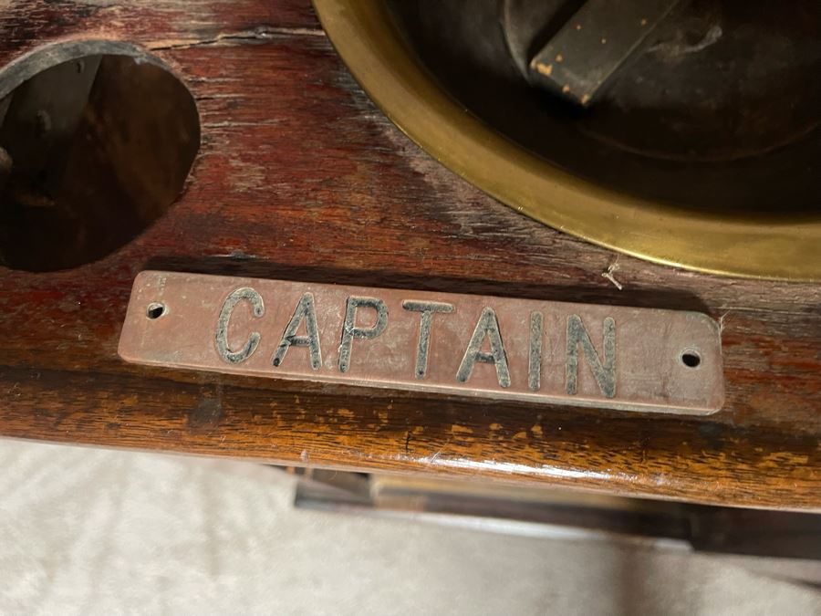 Antique English Gentleman’s Sea Captain’s Ship Pedestal Washstand With (3) Vintage Straight Razors 24W X 22D X 38H [Photo 12]