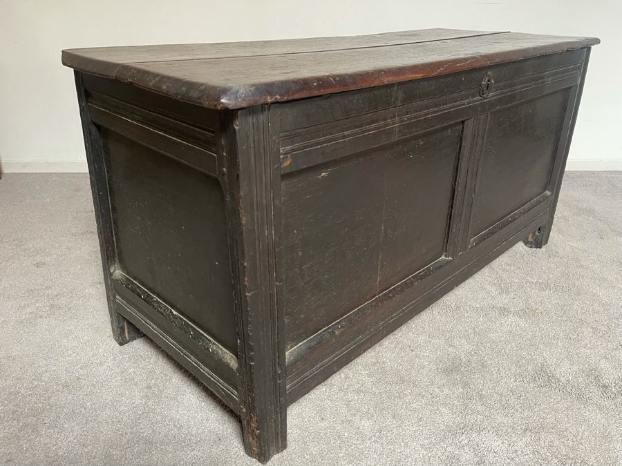 Antique Primitive Wooden Blanket Hope Chest 49.5W X 21D X 25H [Photo 9]