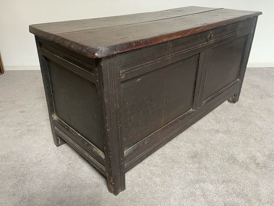 Antique Primitive Wooden Blanket Hope Chest 49.5W X 21D X 25H [Photo 10]