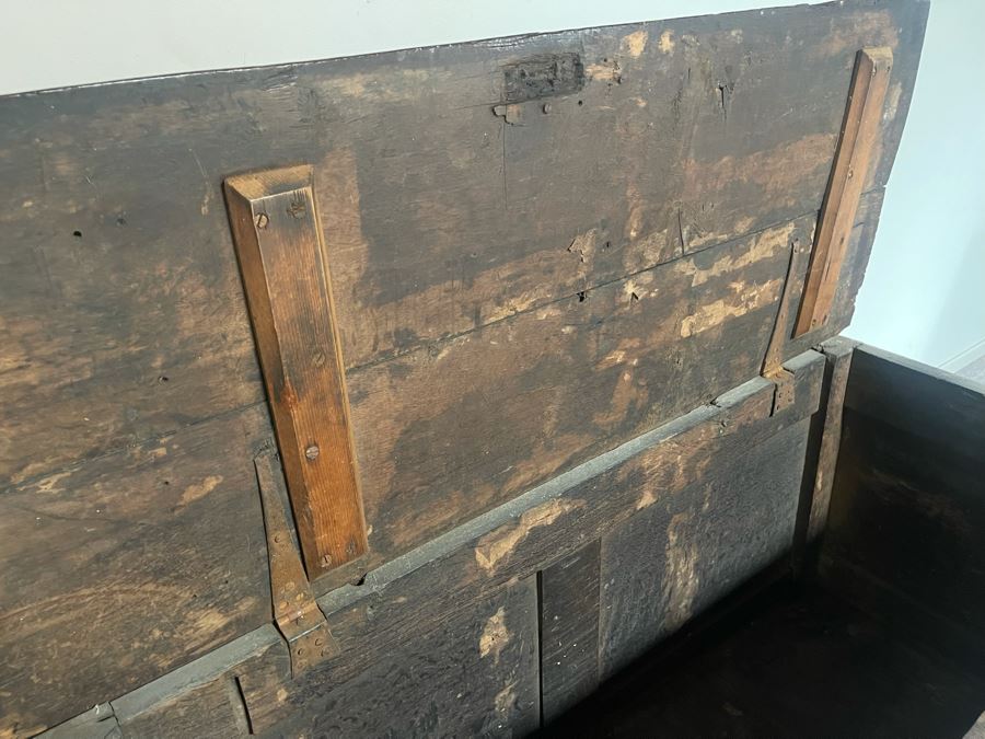 Antique Primitive Wooden Blanket Hope Chest 49.5W X 21D X 25H [Photo 7]