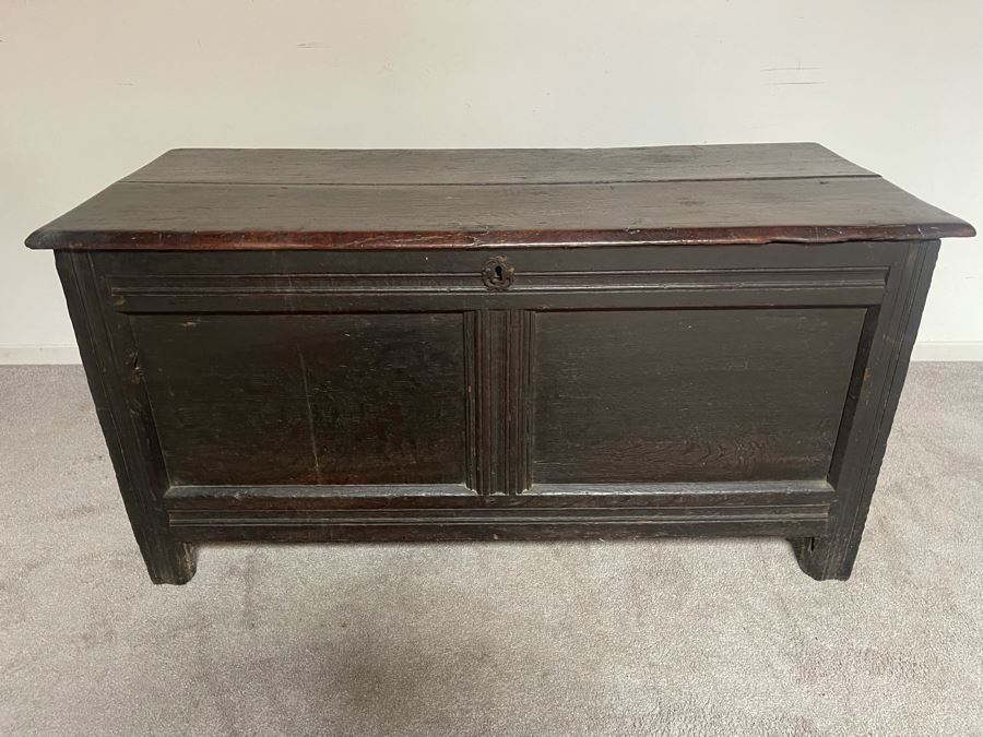 Antique Primitive Wooden Blanket Hope Chest 49.5W X 21D X 25H [Photo 5]