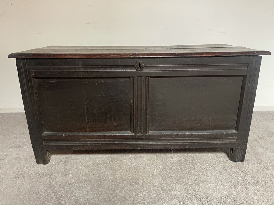 Antique Primitive Wooden Blanket Hope Chest 49.5W X 21D X 25H [Photo 4]