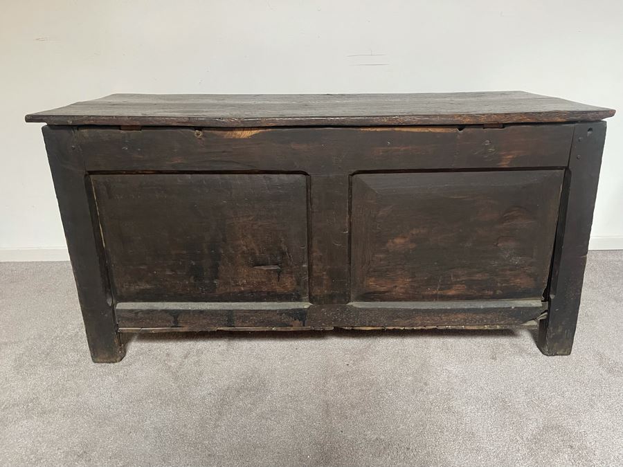 Antique Primitive Wooden Blanket Hope Chest 49.5W X 21D X 25H [Photo 12]
