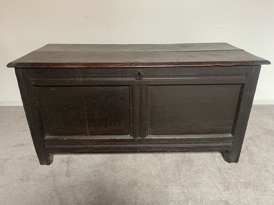 Antique Primitive Wooden Blanket Hope Chest 49.5W X 21D X 25H [Photo 2]