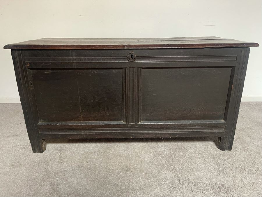 Antique Primitive Wooden Blanket Hope Chest 49.5W X 21D X 25H [Photo 3]