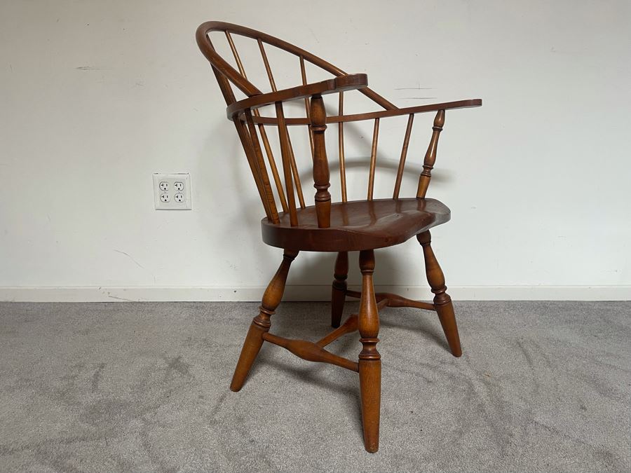 Vintage Brace Back Windsor Armchair Famous Reproductions Of Old New England Furniture By CB 27W X 20D X 34H [Photo 5]
