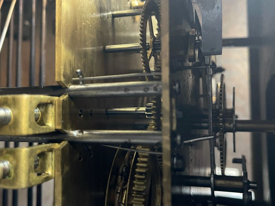 Antique Working Grandfather Clock With Carved Wooden Case 19W X 11D X 84.5H [Photo 10]