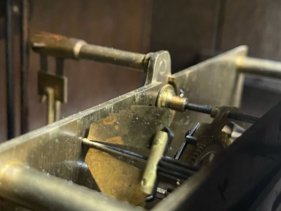 Antique Working Grandfather Clock With Carved Wooden Case 19W X 11D X 84.5H [Photo 12]