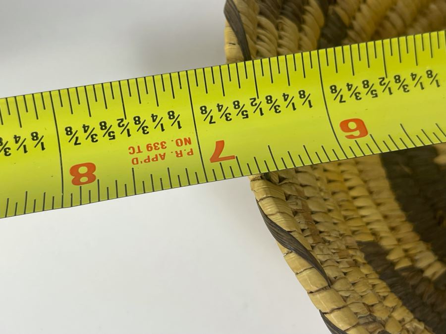 Vintage Native American Indian Papago Woven Basket 6.75R X 1.75H [Photo 8]