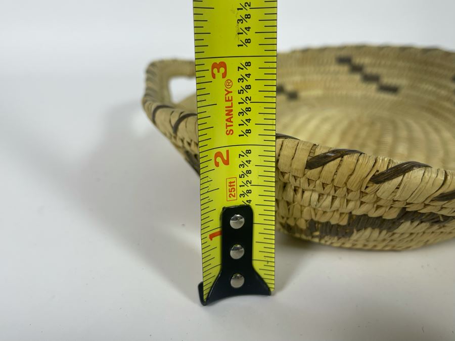 Vintage Native American Indian Papago Woven Basket With Handles 11.5W X 10.5D X 2H [Photo 15]