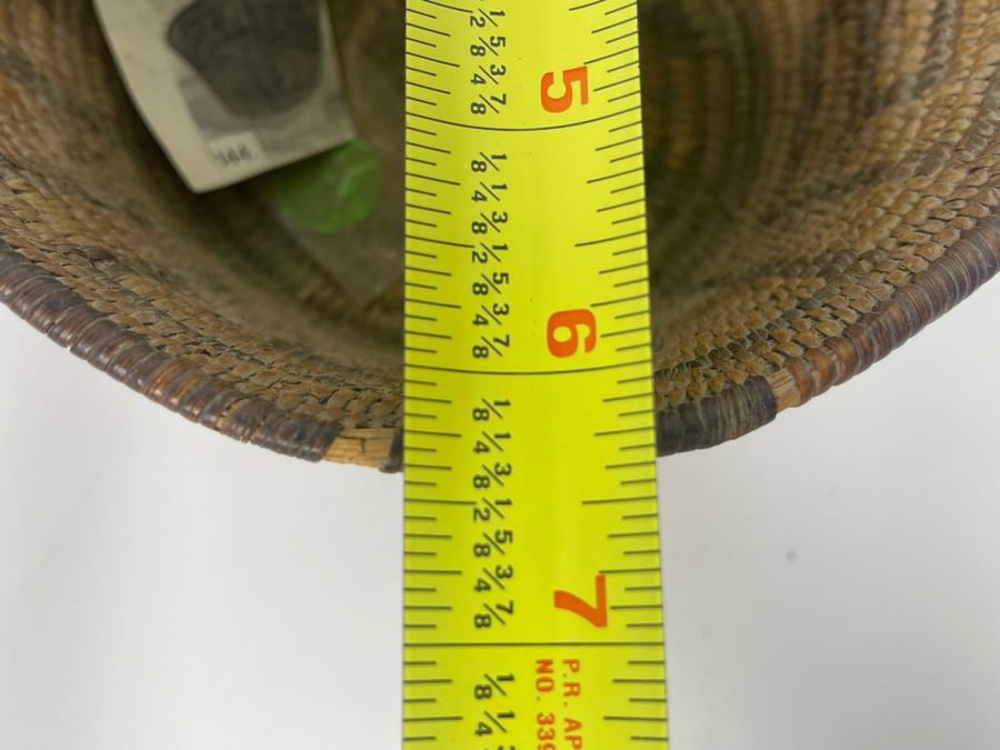 Antique Native American Indian Pima Basket From Arizona Circa 1910 Some Wear From Age 6.5W X 3.5H [Photo 12]