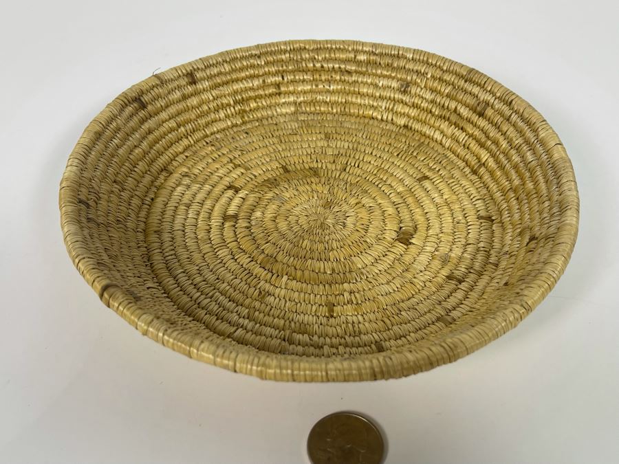 Vintage Native American Indian Papago Basket 8r X 1.5h