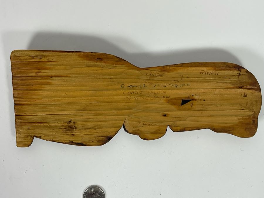 Vintage Wooden Carved Raven / Eagle By Russell Williams Coast Salish N. Vancouver 10.5L X 4W [Photo 8]