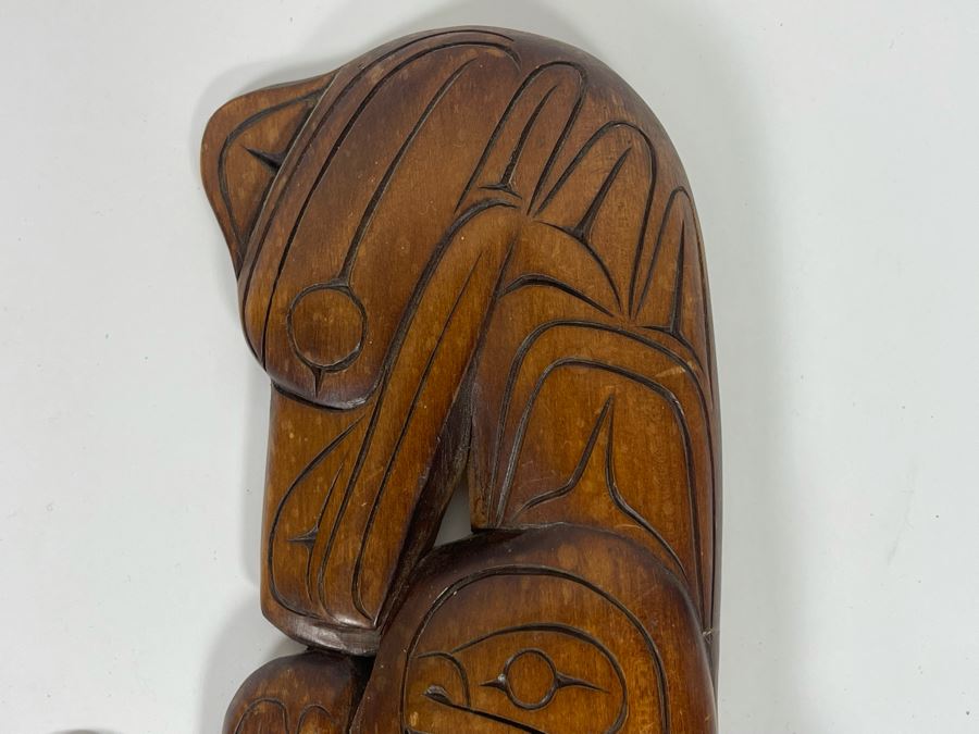 Vintage Wooden Carved Raven / Eagle By Russell Williams Coast Salish N. Vancouver 10.5L X 4W [Photo 5]