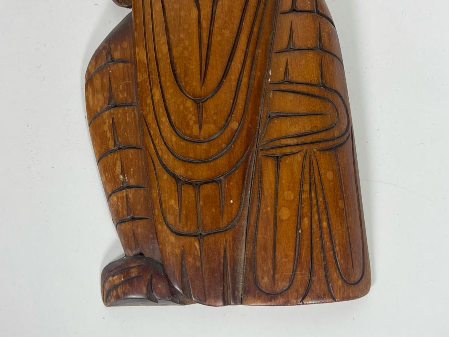 Vintage Wooden Carved Raven / Eagle By Russell Williams Coast Salish N. Vancouver 10.5L X 4W [Photo 7]