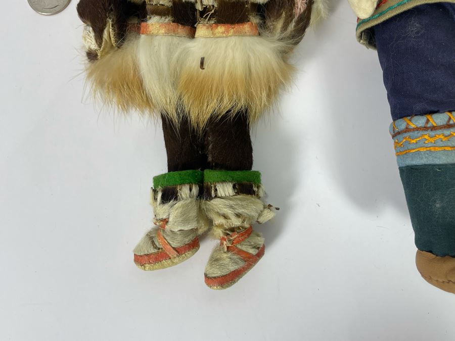 Vintage Pair Of 1940 Eskimo Dolls 12H [Photo 6]