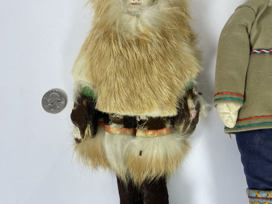 Vintage Pair Of 1940 Eskimo Dolls 12H [Photo 5]