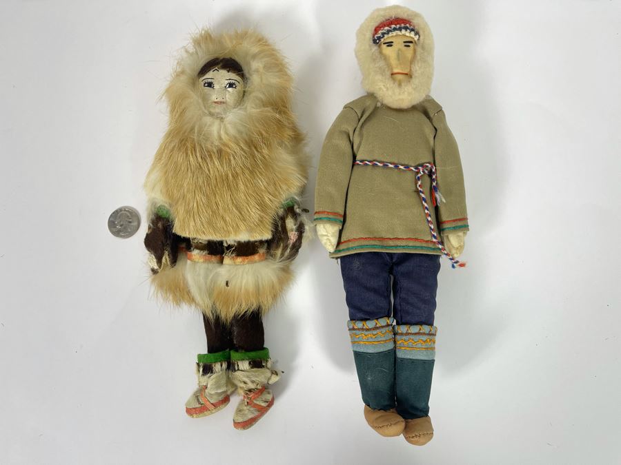 Vintage Pair Of 1940 Eskimo Dolls 12H [Photo 3]