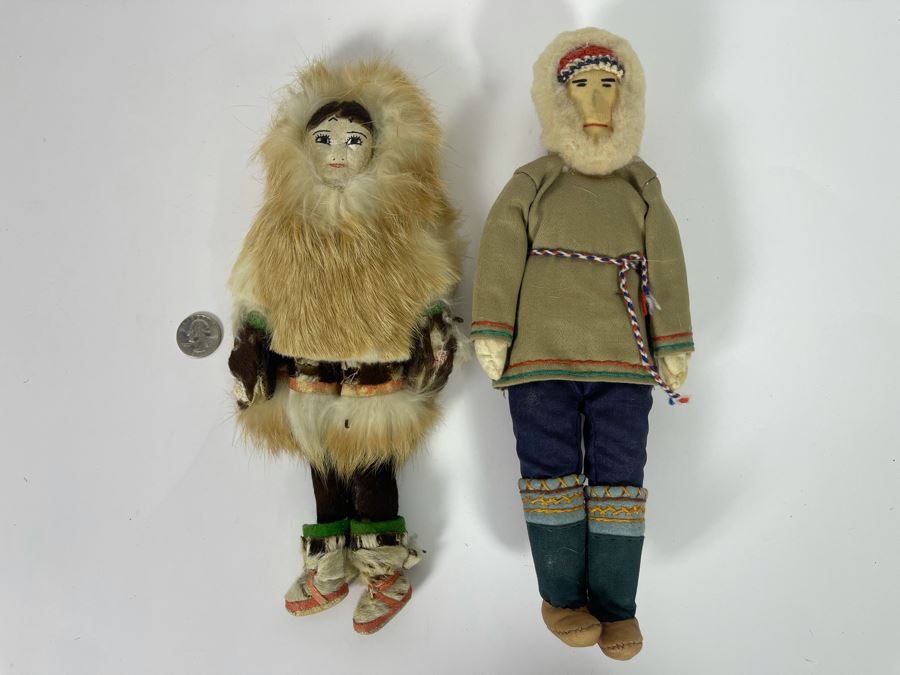 Vintage Pair Of 1940 Eskimo Dolls 12H [Photo 2]