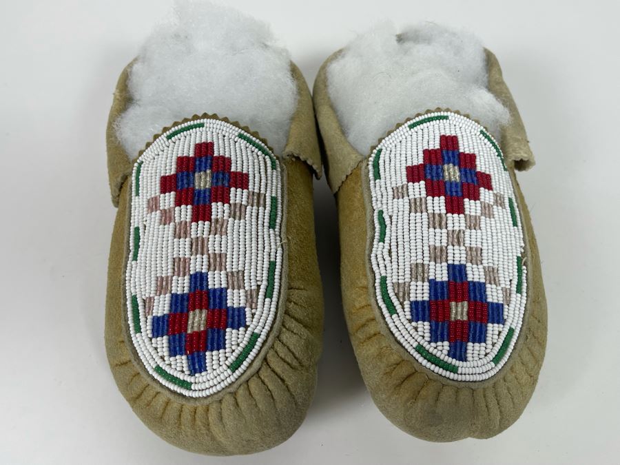 Vintage Native American Plains Indians Moccasins 9L [Photo 3]