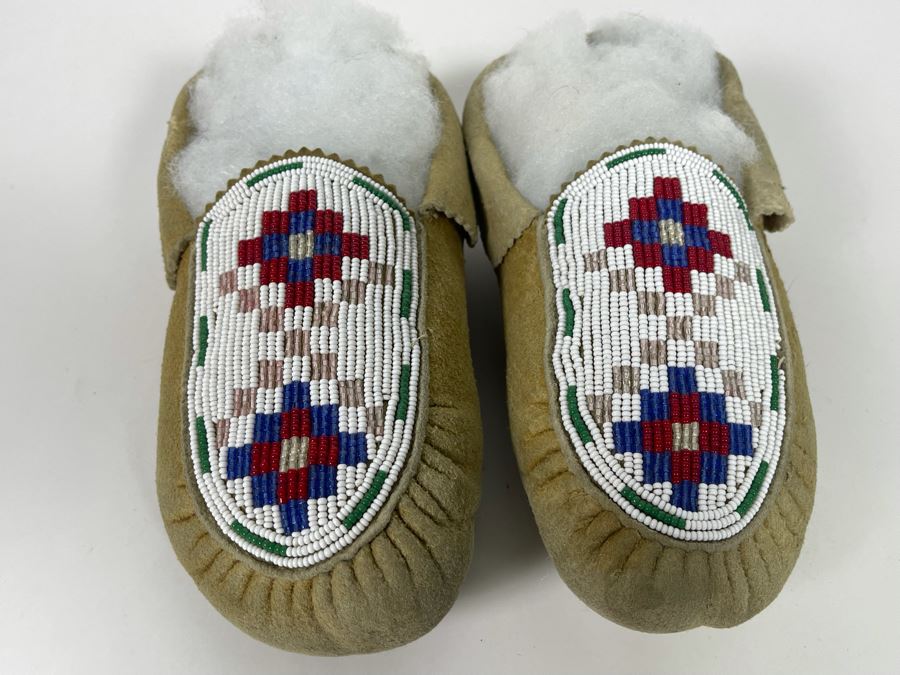 Vintage Native American Plains Indians Moccasins 9L [Photo 4]