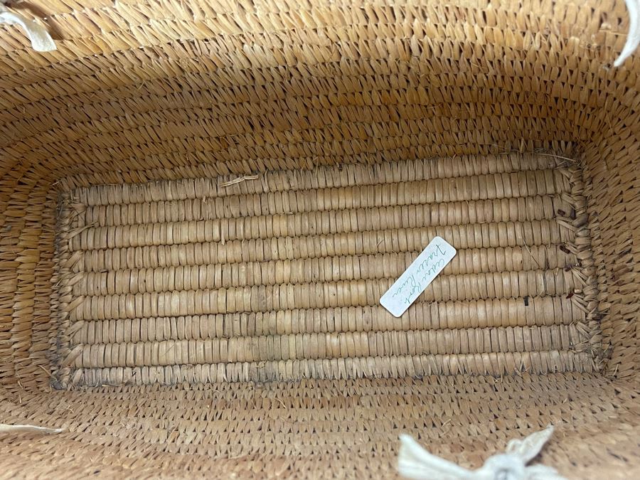 Large Vintage Fraser River (Thompson) Native American Indian Basket With Handles 14W X 8D X 8H [Photo 7]