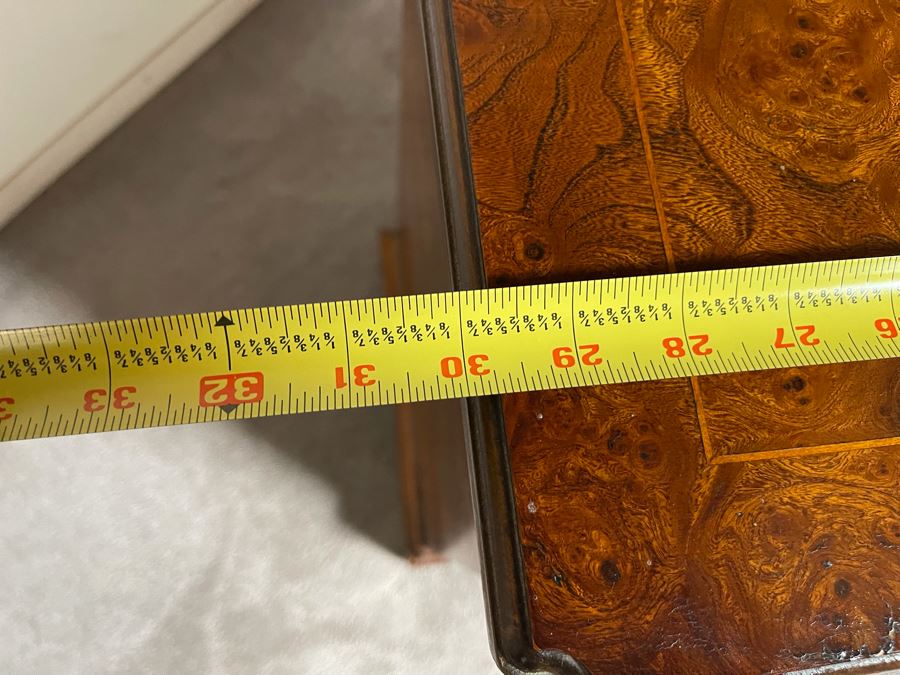 Vintage Burled Walnut Chest Of Drawers Dresser By Southampton 30W X 16.5D X 32H [Photo 12]