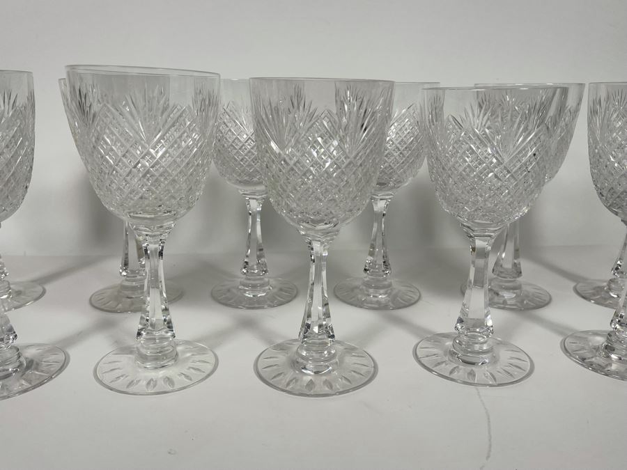 Hawkes Strawberry Diamond & Fan Crystal Stemware Glasses Water Goblets 7.5H Replacement Value $880 [Photo 5]