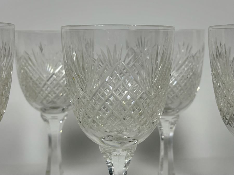 Hawkes Strawberry Diamond & Fan Crystal Stemware Glasses Claret Wine 6 5/8H [Photo 6]