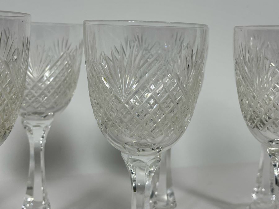 Hawkes Strawberry Diamond & Fan Crystal Stemware Glasses Claret Wine 6 5/8H [Photo 7]