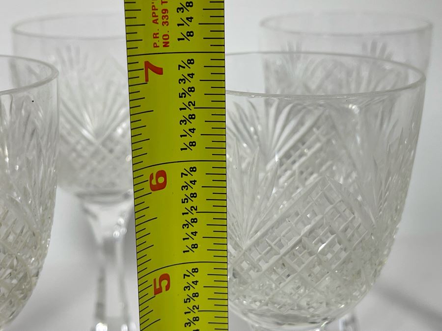 Hawkes Strawberry Diamond & Fan Crystal Stemware Glasses Claret Wine 6 5/8H [Photo 8]