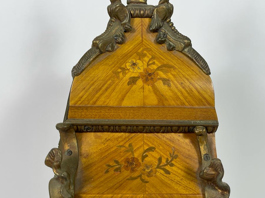 Vintage French Louis XIV Style Wooden Inlay Pendulum Mantel Clock By Artem With German FHS Movement With Original Instructions Working [Photo 12]