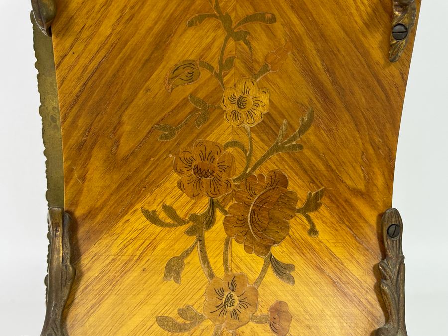 Vintage French Louis XIV Style Wooden Inlay Pendulum Mantel Clock By Artem With German FHS Movement With Original Instructions Working [Photo 14]