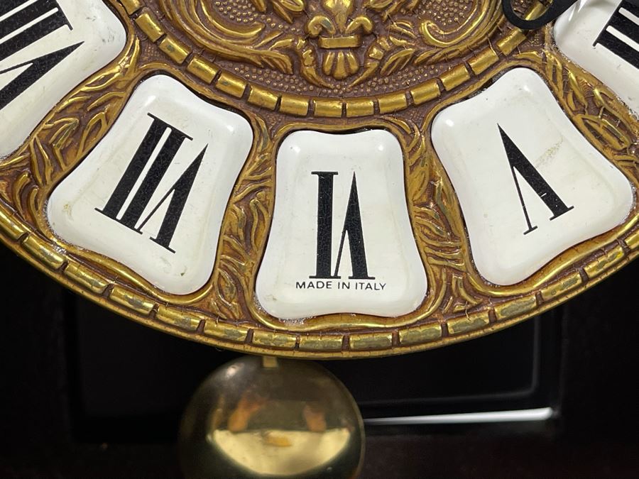 Vintage French Louis XIV Style Wooden Inlay Pendulum Mantel Clock By Artem With German FHS Movement With Original Instructions Working [Photo 10]