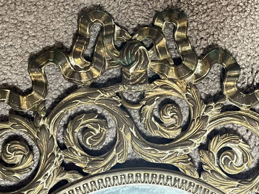 Pair Of Vintage Brass Wall Candelabras Mirrors 15W X 27H X 6D  [Photo 9]