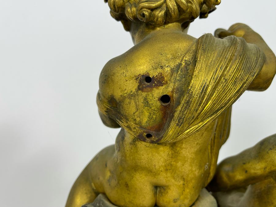 Antique French Gilt Bronze And Marble Mantle Clock Miroy Fres Brevetes Paris Prize Medal 1851 Needs Servicing 17W X 8D X 17H [Photo 26]