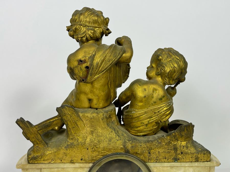 Antique French Gilt Bronze And Marble Mantle Clock Miroy Fres Brevetes Paris Prize Medal 1851 Needs Servicing 17W X 8D X 17H [Photo 16]