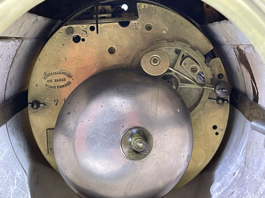 Antique French Gilt Bronze And Marble Mantle Clock Miroy Fres Brevetes Paris Prize Medal 1851 Needs Servicing 17W X 8D X 17H [Photo 20]