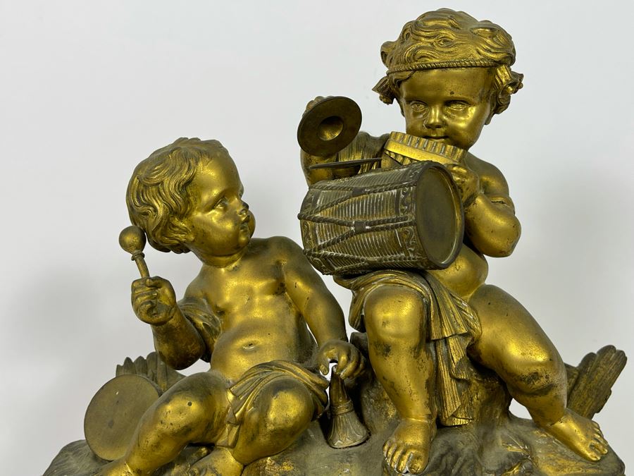 Antique French Gilt Bronze And Marble Mantle Clock Miroy Fres Brevetes Paris Prize Medal 1851 Needs Servicing 17W X 8D X 17H [Photo 9]