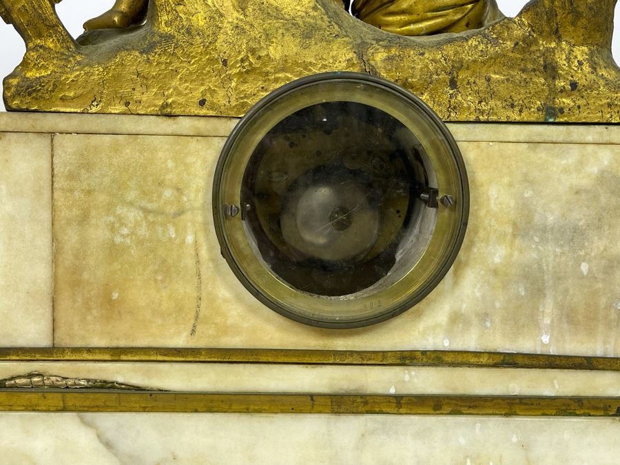 Antique French Gilt Bronze And Marble Mantle Clock Miroy Fres Brevetes Paris Prize Medal 1851 Needs Servicing 17W X 8D X 17H [Photo 17]