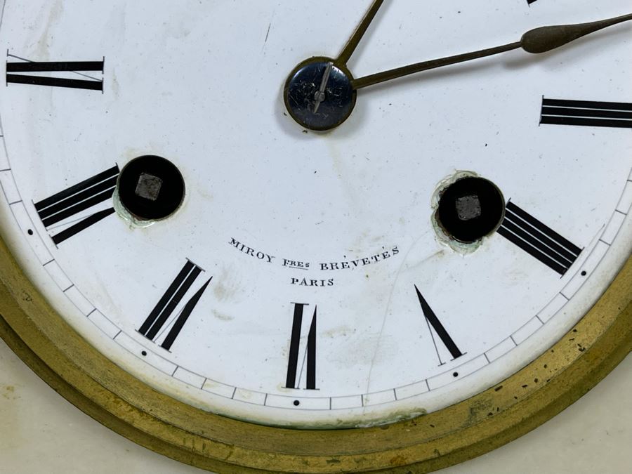 Antique French Gilt Bronze And Marble Mantle Clock Miroy Fres Brevetes Paris Prize Medal 1851 Needs Servicing 17W X 8D X 17H [Photo 7]