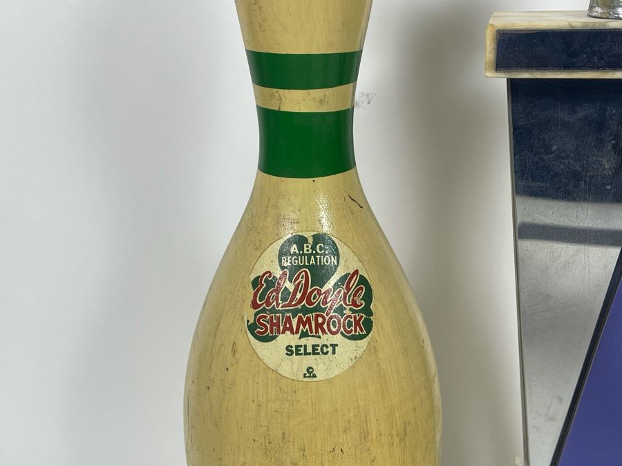 Vintage Wooden Bowling Pins And Bowling Trophies [Photo 8]