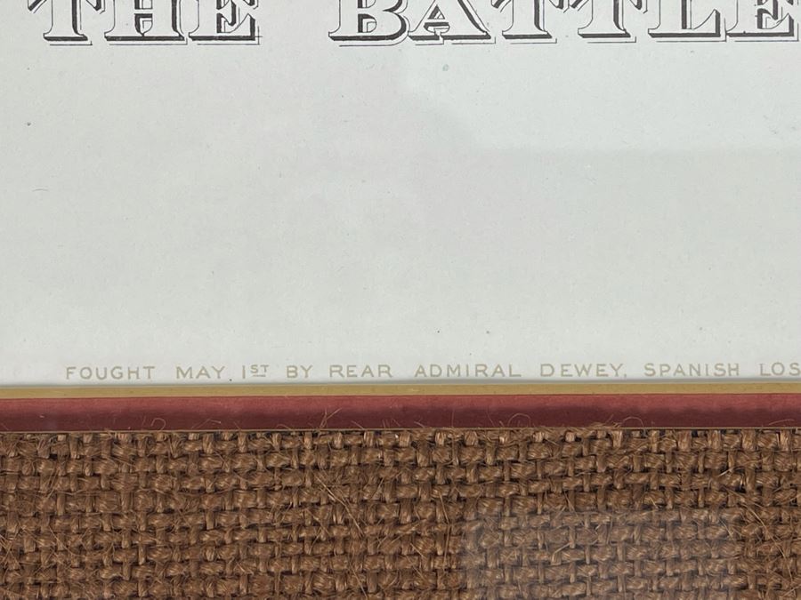 The Battle Of Manila Fought By Rear Admiral Dewey Lithograph Framed In Excellent Condition Copyright 1898 By Muller, Luchsinger & Co New York 19 X 16 [Photo 8]